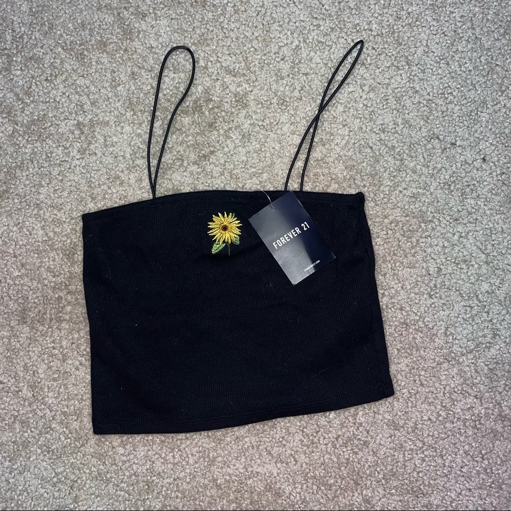 black tank top with sunflower